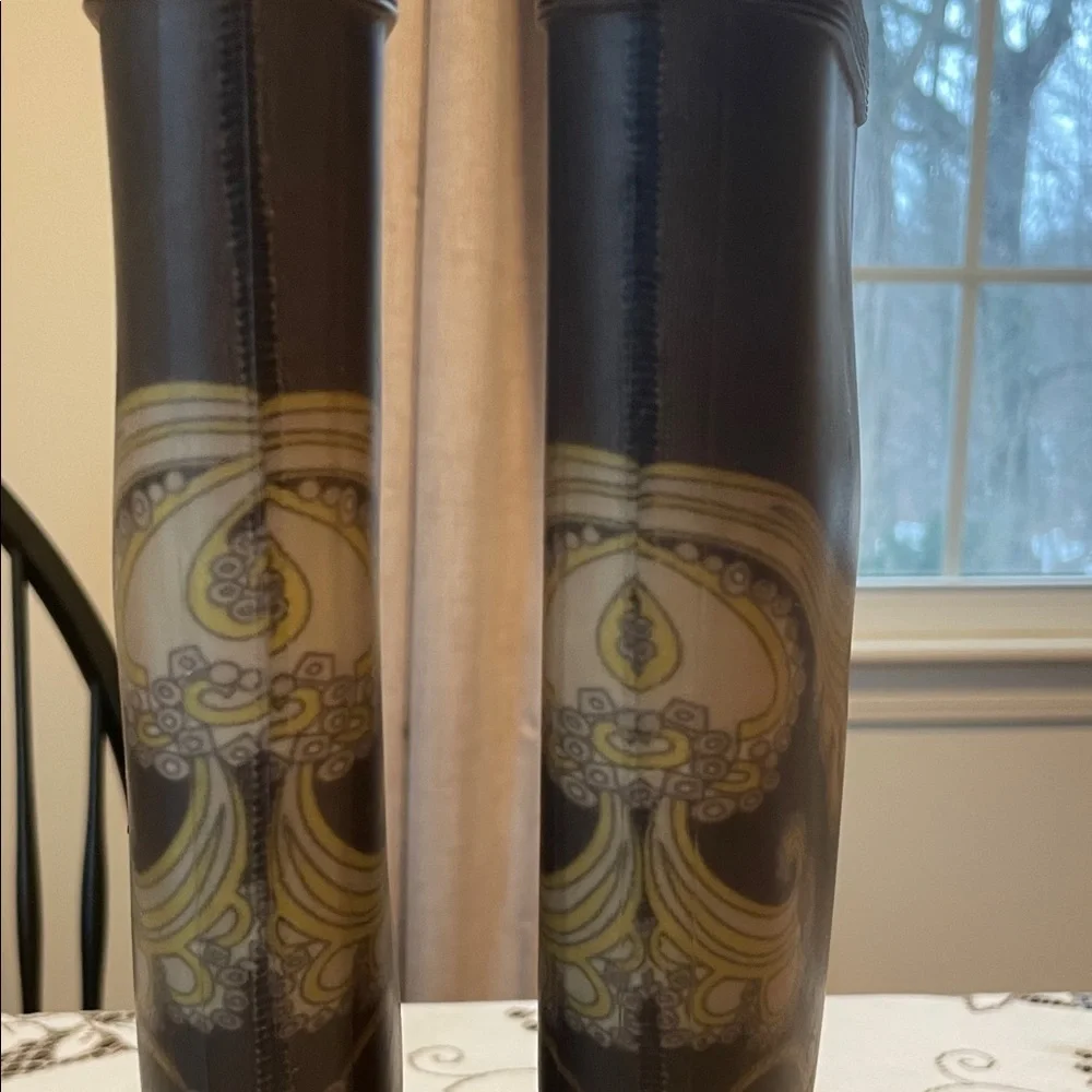 Emilio Pucci Classic Firenze Paisley Design Rubber Rain Boots